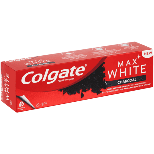 COLGATE MAX WHITE פחם FLUORIDE TOOTHPASTE 75ML 75ml