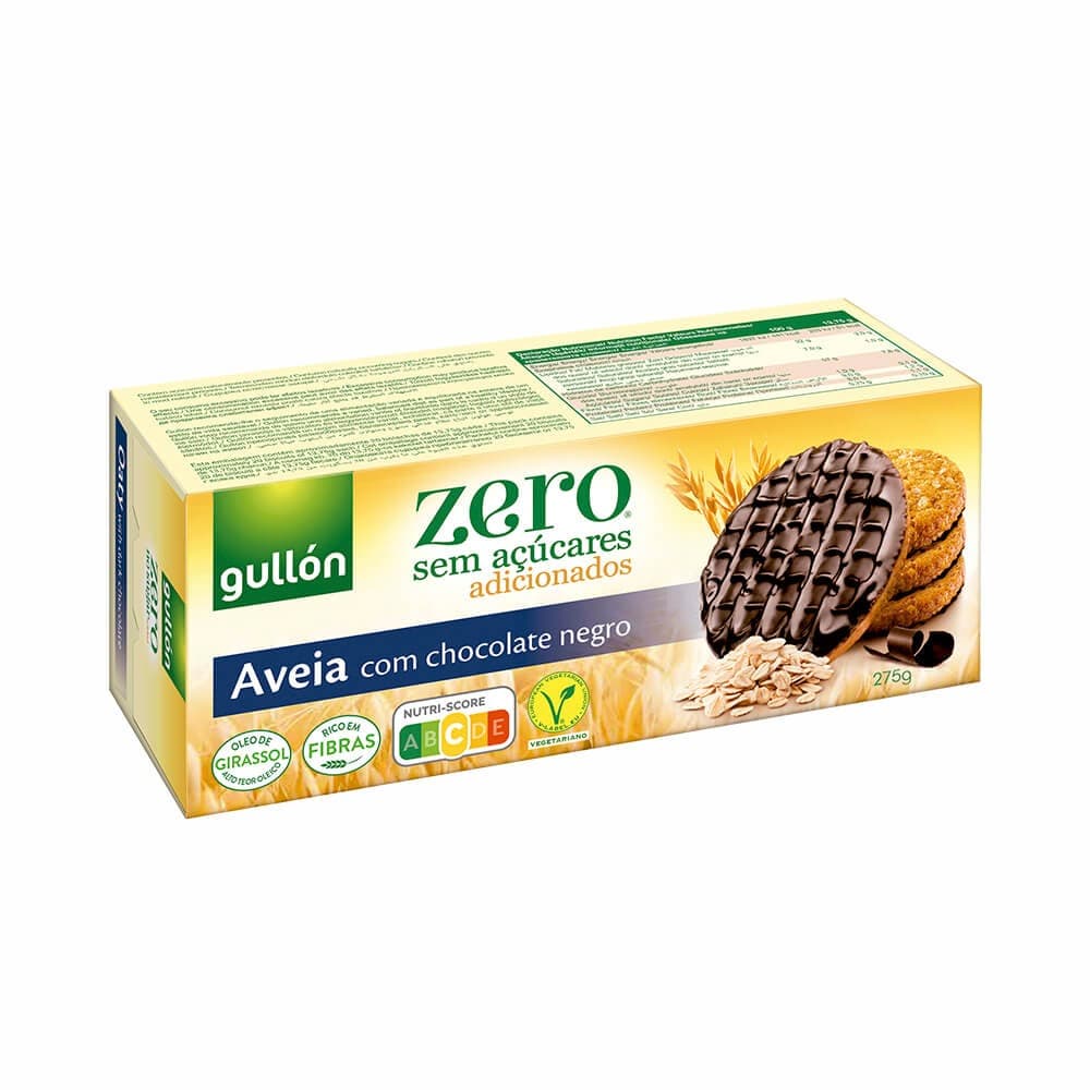 GULLON ZERO SEM ACUCARES AVEIA COM CHOCOLATE NEGRO 275G