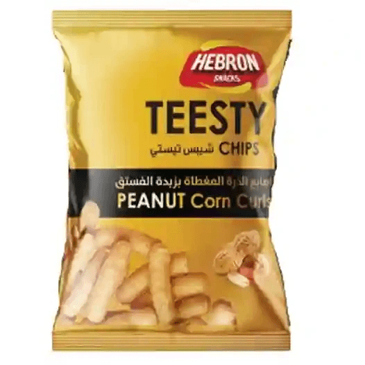 Hebron وجبات خفيفة رقائق Peanut ذرة Curls 105 g