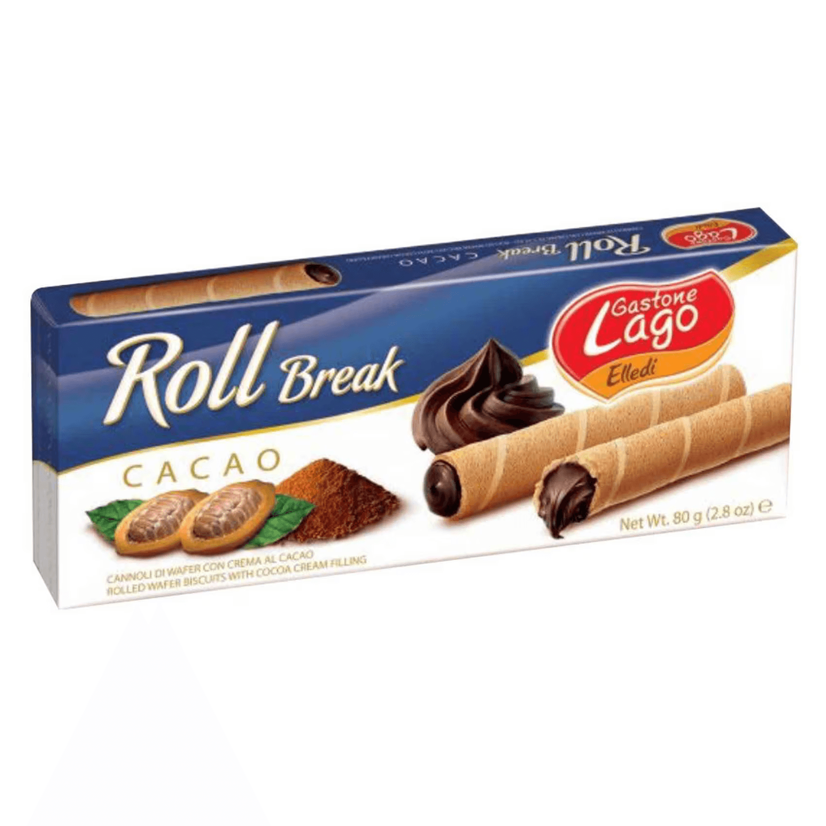 Lago Roll Wafers קקאו 80 g