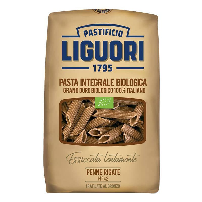 LIGUORI WHOLE GRAIN פסטה PENNE RIGATE אורגני 500 G