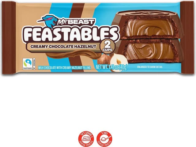 MR.BEAST FEASTABLES 2 CUPS CREAMY CHOCOLATE JAZELNUT 40G