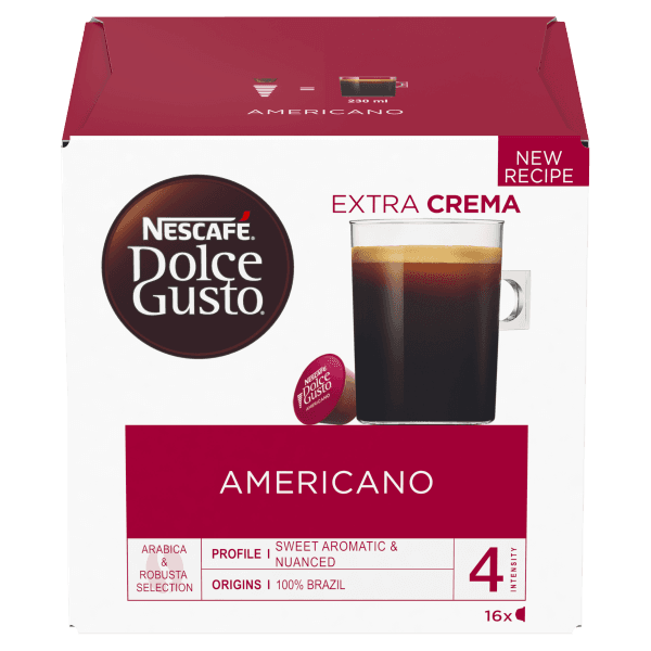 نسكافيه DOLCE GUSTO EXTRA CREMA امريكانيO قهوة PODS *16 PCS 16pcs