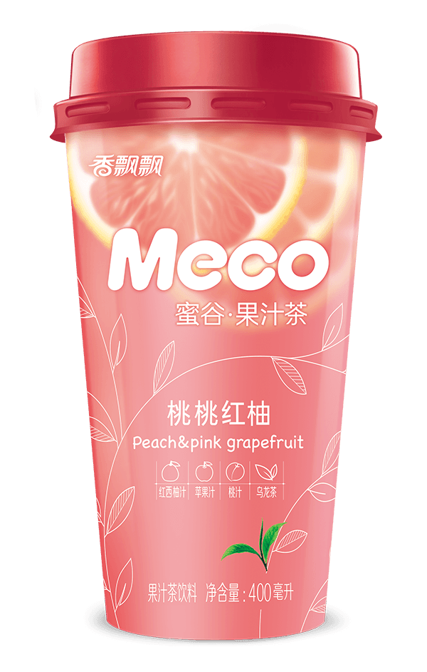 Piao Piao Meco Fruit Tea Peach & Pink Grapefruit Flavour 400 ml