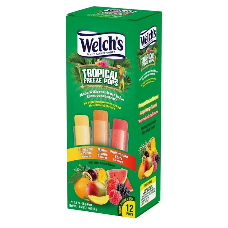 ويلتش'S TROPICAL فريزE POPS 12 PCS 12Pcs