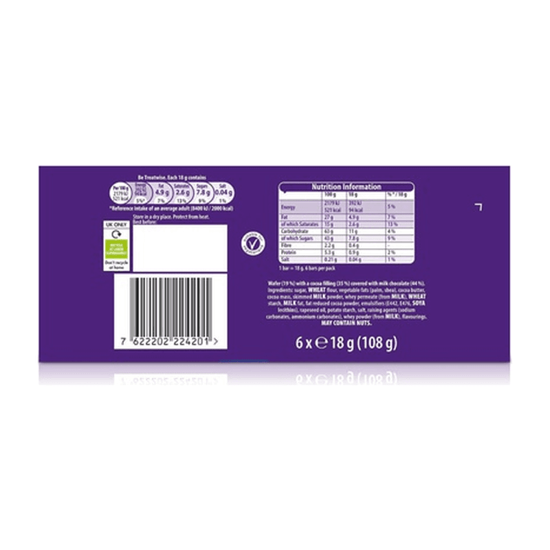 Cadbury Time out Orange Wafer Bar x6