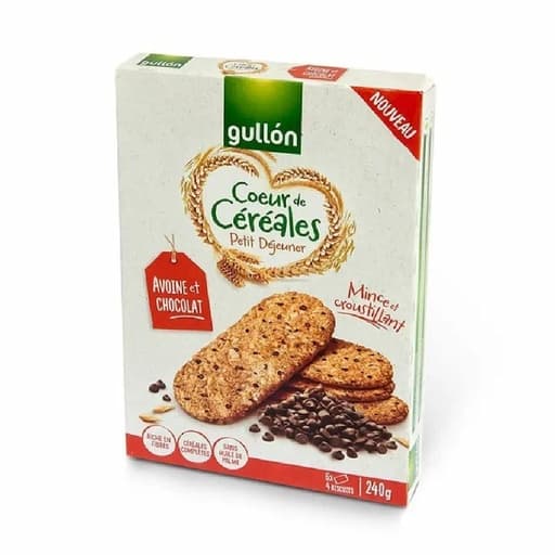 Gullon Heart of Cereal Biscuit Oat&Chocolate Chips 240g