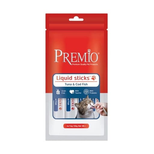 Premio Cat Liquid Sticks Tuna& Cod Fish 56g