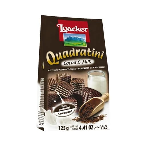 Loacker Quadratini Cocoa and Milk Wafer 125g