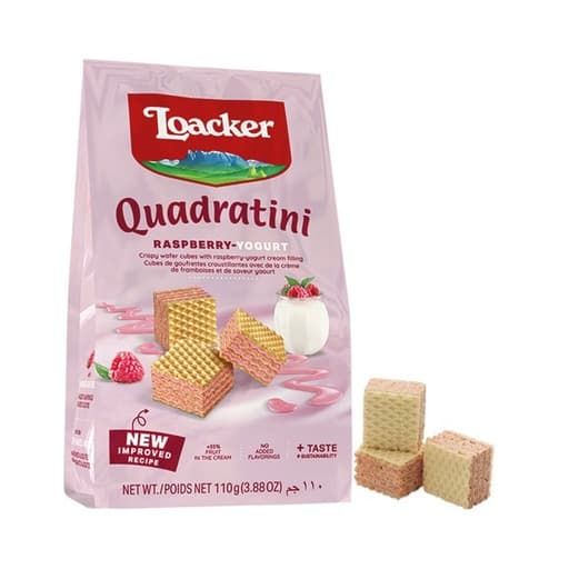 Loacker Quadratini Raspberry Yoghurt Wafer 110g