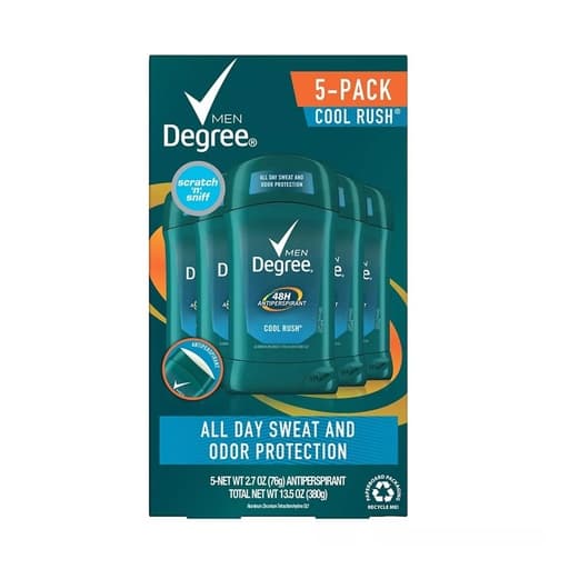 Degree Cool Rush Deodorant 5 Pack 380g