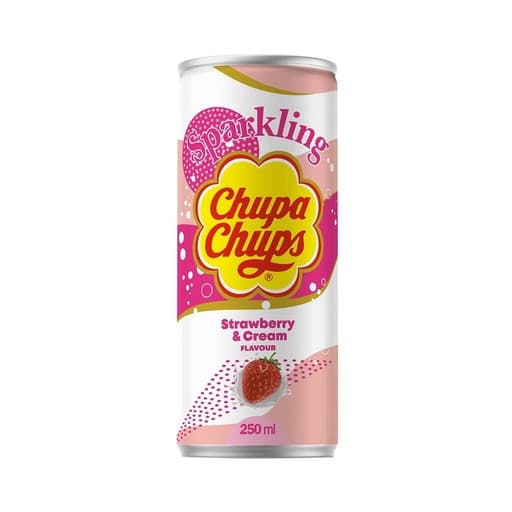 Chupa Chups Sparkling Strawberry & Cream 250ml