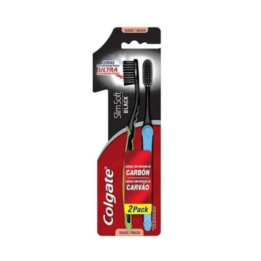 Colgate Slim Soft Charcoal Toothbrush Soft X2