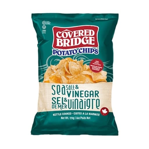 Covered Bridge Kettle Cooked Potato Chips 142g – Sea Salt & Vinegar