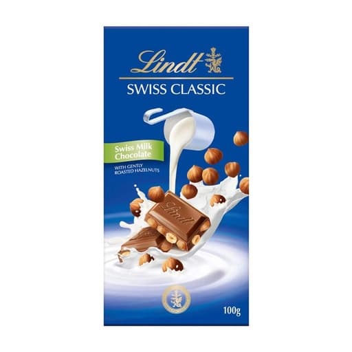 Lindt Swiss Classic Hazelnut Milk Chocolate 100g