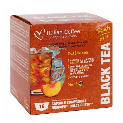 Italian Coffee Dolce Gusto Black Tea Peach x16