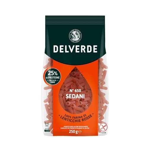 Delverde Fusilli Red Lentils 23% Protein 250g