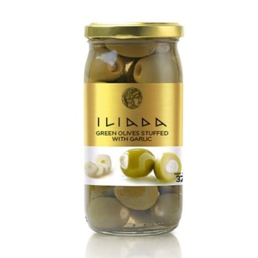 Iliada Green Olives Stuffed With Garlic 370g