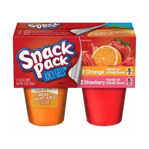 Snack Pack Strawberry Orange Gels 368g