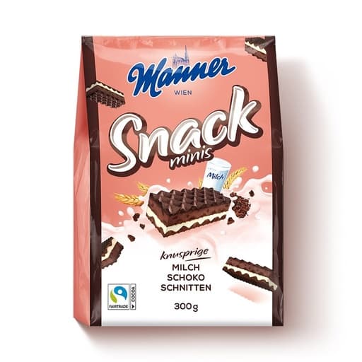 Manner Snack Minis Milk Cocoa Wafers 300g