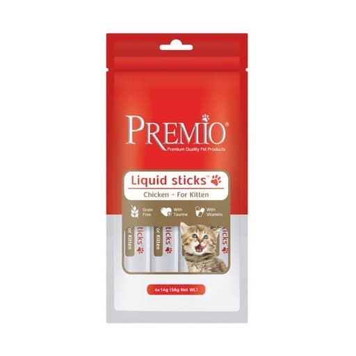 Premio Cat Liquid Sticks Chicken-For Kitten 56g