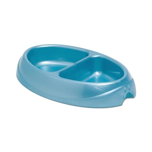 Plastic Pet Feeder Double Oval Bowl