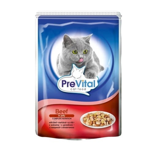 PreVital Cat Food With Beef 100g