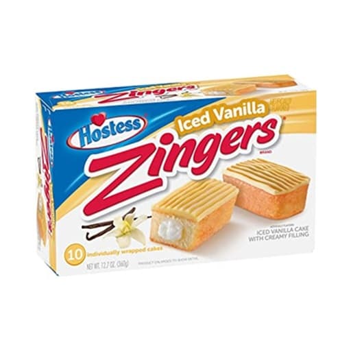 Hostess Zingers Iced Vanilla Cakes X10