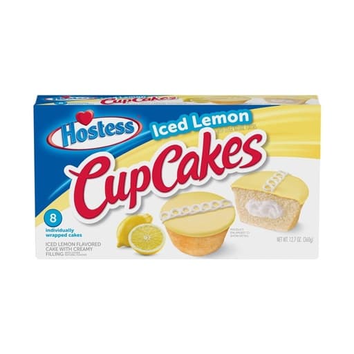 Hostess Iced Lemon Cupcakes X8