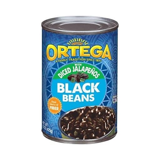Ortega Black Beans, With Diced Jalapenos 425g