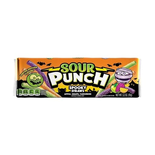 Spooky Sour Punch Straws Assorted Fruit 91g