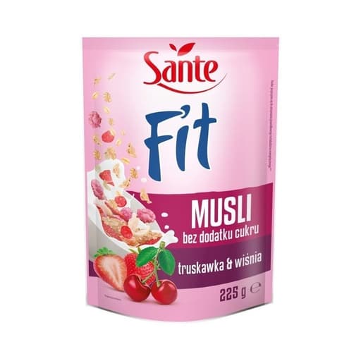 Sante Fit Musli Strawberry & Cherry, no sugar added 225g