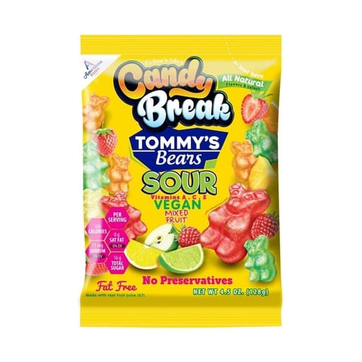 Candy Break Tommy’s Bears Sour Vegan Mixed Fruit 128g