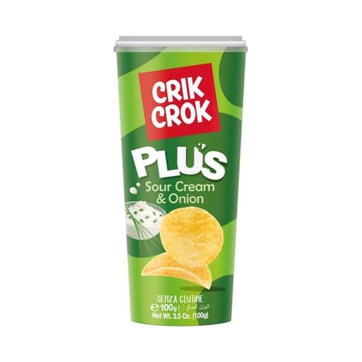 Crik Crok Plus Sour Cream & Onion Chips 100g