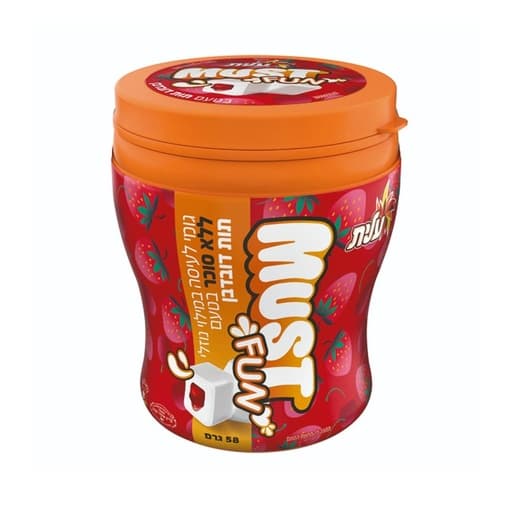 Elit Must Fun Free Sugar Strawberry & Cherry Gum 58g