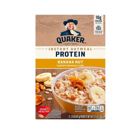 Quaker Protein Instant Oatmeal Banana Nut 372g