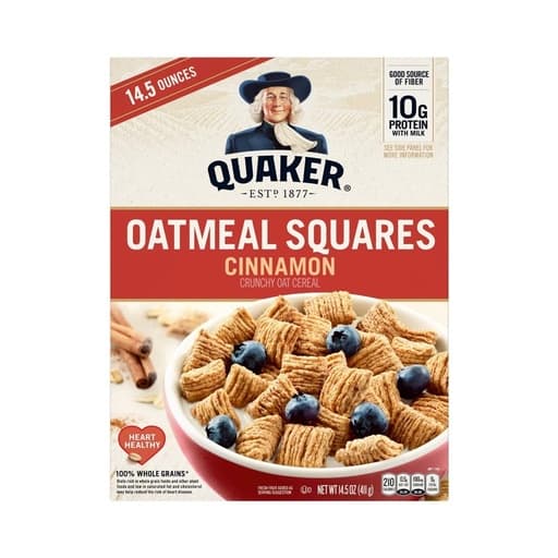 Quaker Squares Cinnamon Cereal 411g