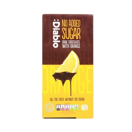 Diablo No Added Sugar Dark Chocolate with Orange 75g