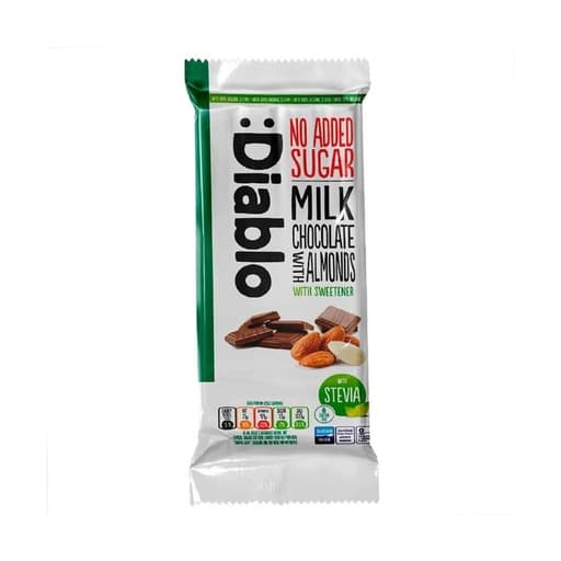 Diablo No Added Sugar Milk Chocolate with Almonds 75g