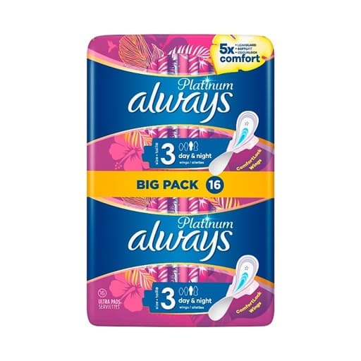 Always Platinum Night 16 Ultra Pads