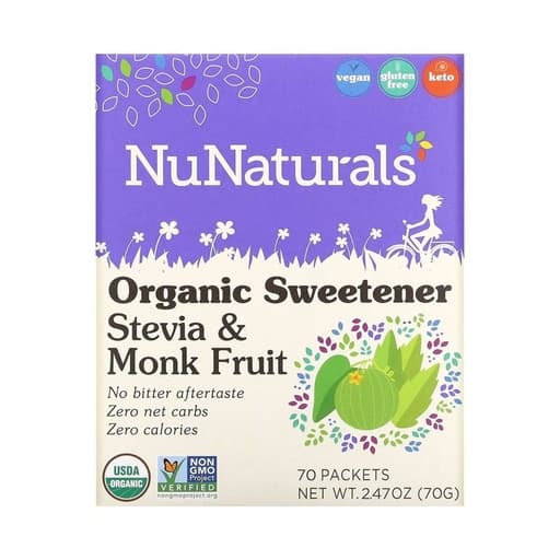 NuNAturals Stevia & Monk Fruit Sweetener 70 Packets
