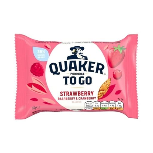 Quaker To Go Strawberry ,Raspberry & cranberry Cookie 55g