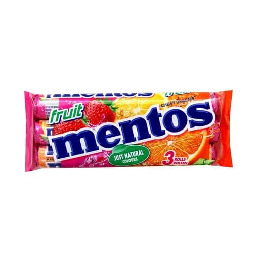 Mentos Fruit Chewy Dragees x3
