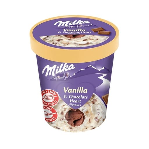 Milka Vanilla &Chocolate Heart Ice cream 480g