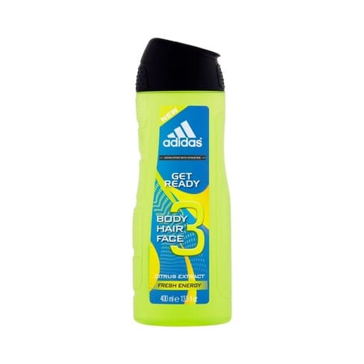 ADIDAS GET READY SHOWER GEL Body Hair Face Shampoo 400ML