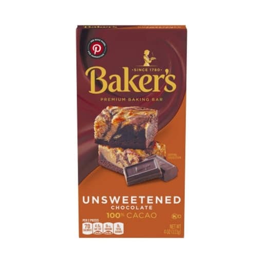 Bakers Unsweetened Chocolate Bar 113g