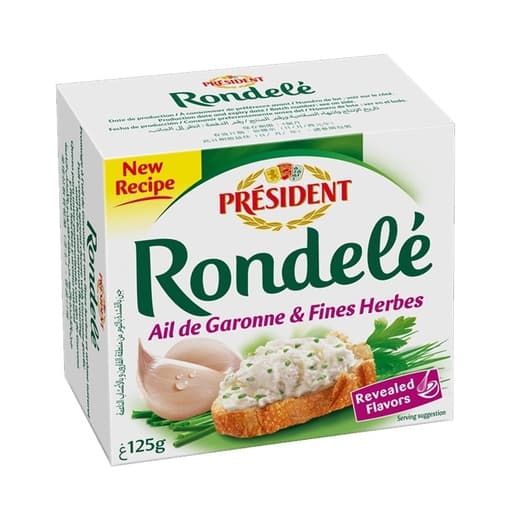 President rondele spreadable cheese with garlic &herbs 125g