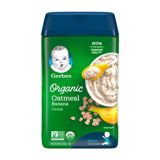 Gerber Organic Oatmeal Banana Cereal 227g