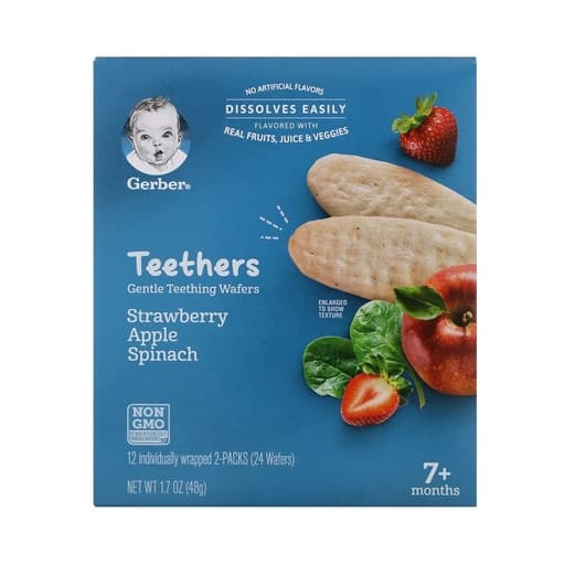 Gerber Teethers Strawberry Apple Spinach 7+ 48g