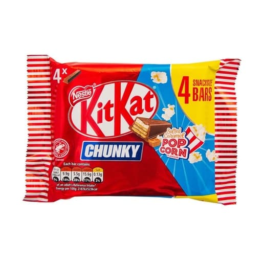 NESTLE KITKAT CHUNKT POPCORN X4 136G